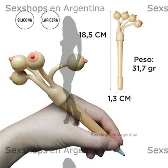 Lapicera con pechos que cuelgan